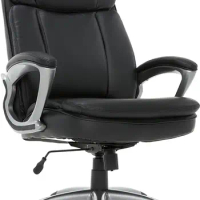 Executive High Back Gaming Computer Chair with Layered Body Pillows Lumbar Support Big &amp; Tall Size Smooth Rolling Design Black