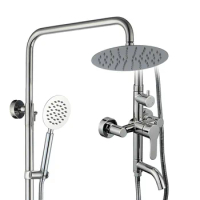 Bathroom Shower Faucet Set with Rainfall Head and Handheld SUS304 Stainless Steel Bathtub Shower Fixtures
