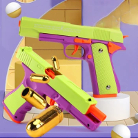 M1911 Toy Gun Shell Ejected Soft Bullet Pistol Manual with Bullets Multi Color Desert Eagle Blaster for Adults Kids Boys