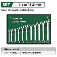 SKY - German Tool kunci ring pas set Pas 8-24mm/dengan tas penyimpanan Set 11 pcs Kunci ring pas Set