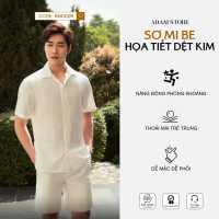 ÁO SƠ MI NAM MÀU BE ADAM STORE HỌA TIẾT DỆT KIM SNC029 TRẺ TRUNG NĂNG ĐỘNG