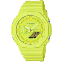 【CASIO 卡西歐】卡西歐G-SHOCK 雙顯運動電子錶-橄欖綠色(GA-2100-9A9 台灣公司貨)