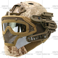 FAST PJ Armor戰術頭盔捕食者裝甲鋼絲網面罩護目鏡沙地數位迷彩
