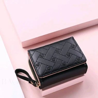 Dompet aurora lipat lucu Dompet wanita simple mudah elegan hitam