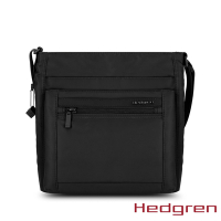 Hedgren INNER CITY系列 RFID防盜 四層收納 方形側背包 黑色