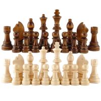 32pcs Wooden Chess Pieces Complete Chessmen International Word Chess Set Chess Piece Entertainment Accessories