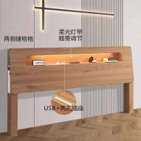 公司貨 免運實木床頭單買靠背軟包兒童儲物萬能單獨2024新款落地新款定制中式 床架 排骨架 延邊床 木板床 折疊床架  榻榻米 床包 床頭軟包P