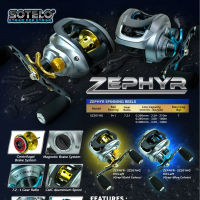 SOTELO Baitcasting Reels  ZEPHYR, 9+1BB ,High Speed 7.2:1 Carbon Drag 8KG Casting Fishing Reel LEFT 