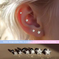 316L Helix Star Earrings wanita 1pc Trend Lobe Rook Cartilage telinga aksesori badan