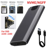 M2 SSD Case NVME/SATA Dual Protocol M.2 to USB Type C 3.1 10gbps SSD Adapter for NVME PCIE NGFF SATA Hard Drive Enclosure