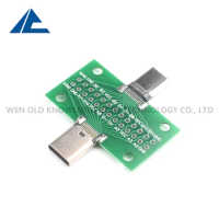 1PCS TYPE-C TEST BOARD MALE TO FEMALE 37*21*29*16MM USB TEST BOARD DOUBLE-SIDED REVERSIBLE PIN HEADER 24P MALE TO FEMALE
