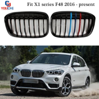 F48 M-tri Colored Kidney Grills Front Grill Mesh for BMW X1 F48 5-door SUV 2016 + Replacement Grille