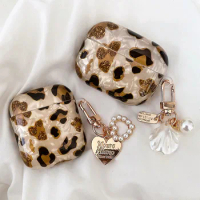 Pearl Earphone Cases For Airpods Pro 2 Leopard Pendant Headphone Protective Cover For Apple Airpod 3 Pro 2 1 3rd Generation Case
