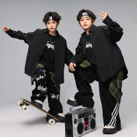 Street Dance Children's Trendy Clothing Boys and Girls Hip Hop Hip Hop Trendy Brand Shirt Children's
