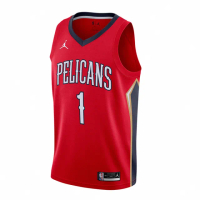 【NIKE 耐吉】球衣 New Orleans Pelicans 男款 喬丹 NBA 紐澳良 鵜鶘 籃球 背心 紅 藍(CV9486-660)