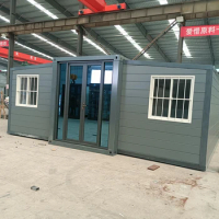 20ft 40ft Prefab Foldable Luxury Container two bed room one living prefabricated room box House with Drainage pipeline