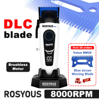 ROSYOUS RSpro 106 Professional Men's Hair Clipper with DLC Blade Fade Blade Zircon Blade 8000RPM Bru