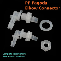 3~100PCS M6~G1/2 To 2.4-11.1mm Plastic Pagoda Elbow + Nut O-Ring Irrigation System Water Pipe Joints Aquarium Air pump Adapter