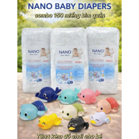 (tặng  ĐỒ CHƠI ) combo 150 miếng bỉm quần NANO fom bo thấm hút 800-1200ml bỉm đêm