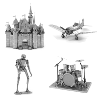 3D Metal Assembly Model World Building Handmade DIY Puzzle Kids Toy Style Gift Fighter Castle Drum Metal Puzzle