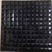 Seamless black color aurora effect 5 facets mirror glass mosaic tile used for store decorate door frame cabinet DIY wall sticker