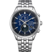 【CITIZEN 星辰】光動能電波萬年曆月相手錶(BY1030-50L)