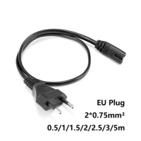 TV Power Cable 1.5m/5m IEC 320 C7 Extension Cord For Samsung PC Monitor Laptop Charger Radio Speakers Sony PS XBOX One S LG TV