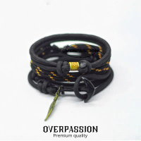 Gelang Paket Pria Warna Hitam polos oren Mustard