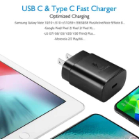 Suitable for Samsung Note10 S20 and Other Mobile Phone PD Fast U.S. European Rules 25W Type-C Charger
