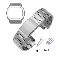 Stainless steel watchband Bezel for casio g-shock GW-M5610 DW5600 GW-5000 DW-5030 G-5600 watches band and case solid steel BAND