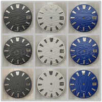 GS Dial Grand S NH35 Movement Ice Blue Lumin Wave Dial Nh35 Dial Watch Cadran Nh35 GS Logo Watch Wave Pattern Dial Desert Dial