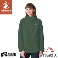 【Wildland 荒野 女 Polartec中空輕量防水外套《黑森林》】0B12909/長版防風外套
