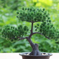 Artificial Plants Potted Pine Tree Bonsai Green Small Tree Plants Fake Potted Ornaments For Home Garden Decor