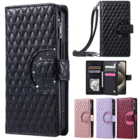 Handbag Wallet Leather Phone Case For Sony Xperia 1 5 10 II III IV V VI XA1 Z6 10 III Lite Necklace Lanyard Back Cover