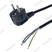 LOD TGHN 555 สายต่อไฟ AC สีดำ ขนาด 0.75 มม. รองรับ 3G ประเภท E/F สไตล์ยุโรปจากเยอรมนี หัวผู้ชาย สายไ
