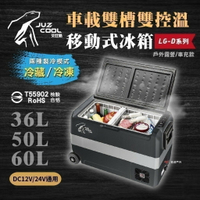 【艾比酷】雙槽雙溫控車用冰箱 LG-D36 D50 D60 黑色 冷藏冷凍 LG壓縮機 溫控冰箱 行動冰箱 悠遊戶外