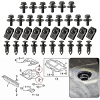 For Nissan Car Body Bolts Nuts Push Clips M6 Engine Under Cover Splash Shield Guard Body Bolts &amp; U-nut Clips