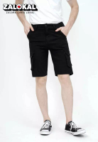 House of Cuff Celana pendek kargo pria cargo pants slim fit melar stretch houseofcuff Hitam