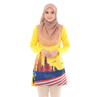 2025 Malaysia Day Baju Merdeka Muslimah Long Sleeve Muslim Jersey 68th Merdeka Full Sublimation Micr