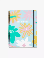 Typo A4 Spinout Notebook - Lulu Oversize Floral Minty Skies