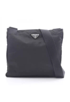 Prada Pre-Loved Prada Shoulder bag Nylon black prada logo plate