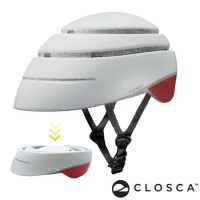西班牙CLOSCA克羅斯卡 LOOP 單車/滑板/滑板車用折疊安全帽-淺灰/酒紅-L號