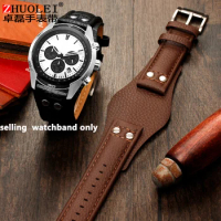 Genuine Leather Watchband 22mm strap With mat for fossil CH2891 CH3051 CH2564 CH2565 watch band handmade mens leather bracelet