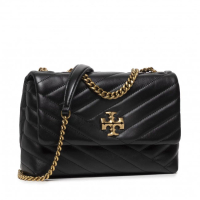 湯麗柏琦 - TORY BURCH KIRA  TB 縫線設計最新立體logo 肩背/斜背包 多種揹法 黑色 90452 1pc