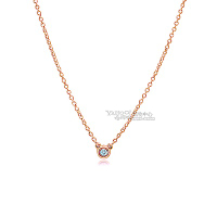 Tiffany&amp;Co. 0.03克拉鑽石18K玫瑰金項鍊