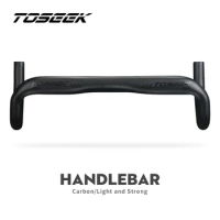 TOSEEK Carbon Bicycle Handlebar 31.8mm For RoadBike 380/400/420/440mm External Routing Ultra-light Black Matte Bicycle Parts