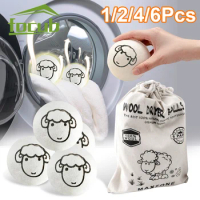1/2/4/6 Pcs Reusable Wool Dryer Balls Household Drying Clothes Washer Softener Laundry Ball Dryer Washing Machine Accessories