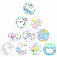 Cute Animal Seal Mamegoma Cartoon Photo 10pcs 12mm/16mm/18mm/20mm/25mm/30mm Glass Cabochon Demo Flat