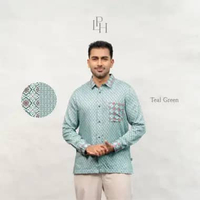 Little Palmerhaus - Baju Lebaran 2026 - Saraya Dad Shirt (Baju Koko Pria Dewasa) XXL TEAL GREEN