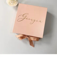 Personalised Gold Foil Bridesmaid Proposal Gift Box, Rose Gold Will You Be My Bridesmaid box Godmother, Thank You Gift Box,